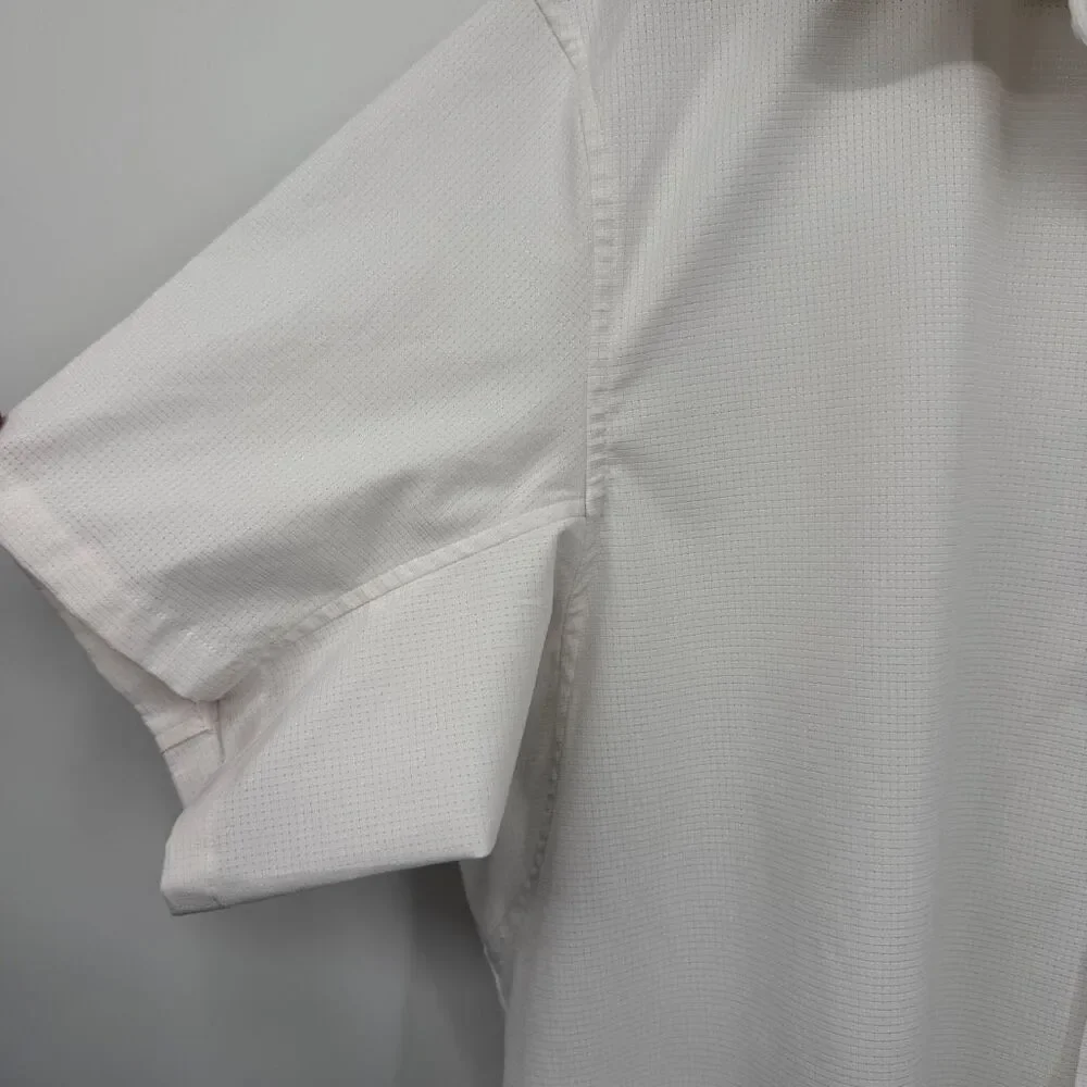 Lululemon White Short Sleeve Collared Airing Easy Button Up Shirt Size 2XL - Picture 4 of 11
